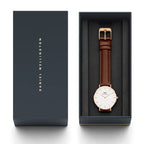 Daniel Wellington DW00100175 női karóra, 32 mm, barna bőr, fehér számlap