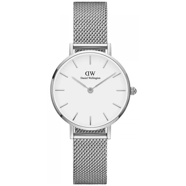 Daniel Wellington Classic Petite Sterling női karóra, 28 mm, ezüst/fehér