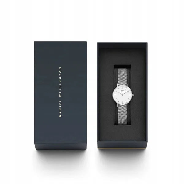 Daniel Wellington Classic Petite Sterling női karóra, 28 mm, ezüst/fehér