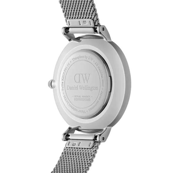 Daniel Wellington Classic Petite Sterling női karóra, 28 mm, ezüst/fehér