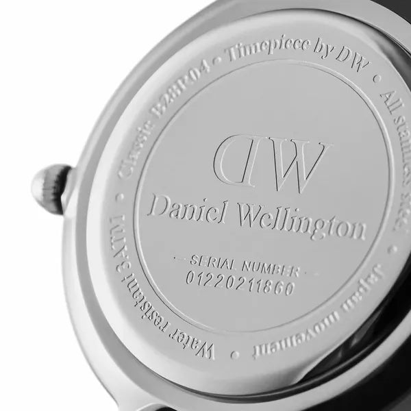 Daniel Wellington Classic Petite Sterling női karóra, 28 mm, ezüst/fehér