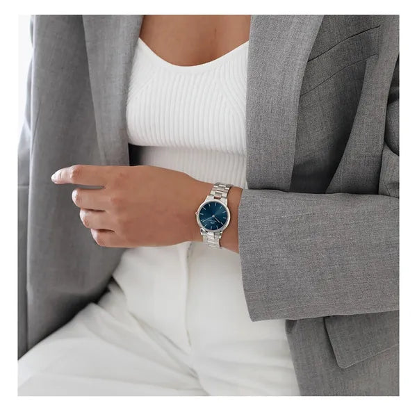 Daniel Wellington Iconic Link Arctic női karóra, 28 mm, kék/ezüst, acél szíj