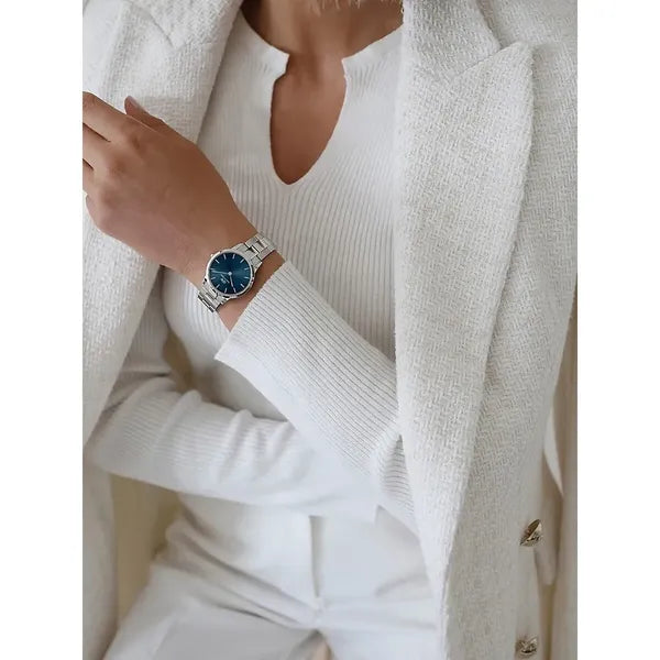 Daniel Wellington Iconic Link Arctic női karóra, 28 mm, kék/ezüst, acél szíj