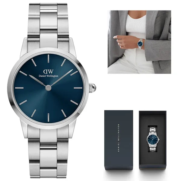 Daniel Wellington Iconic Link Arctic női karóra, 28 mm, kék/ezüst, acél szíj