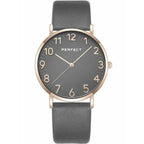 Perfect női karóra E342-07, 36 mm, szürke-arany, bőrszíj, quartz + doboz