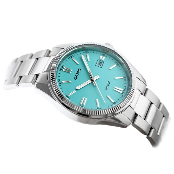 Casio férfi karóra MTP-1302PD-2A2, 38 mm, türkiz számlap, acél, WR50