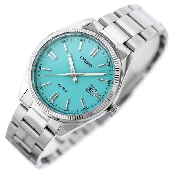 Casio férfi karóra MTP-1302PD-2A2, 38 mm, türkiz számlap, acél, WR50