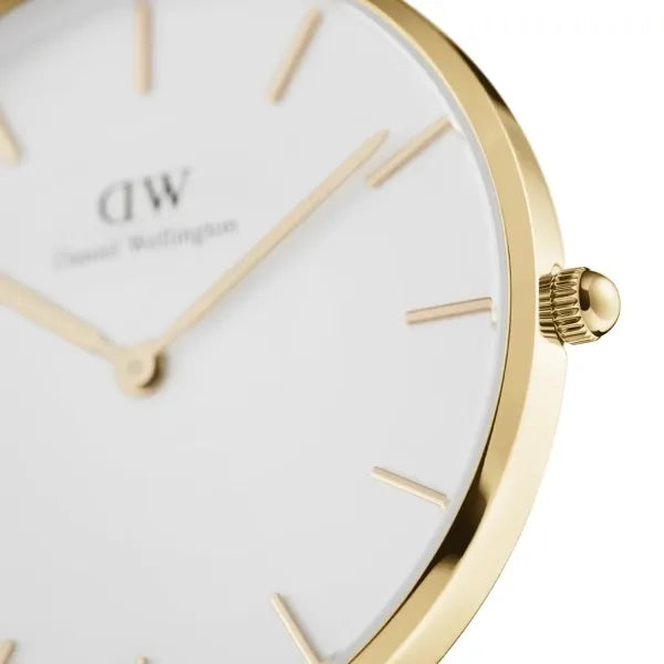Daniel Wellington női óra DW00100350 Petite Evergold 28 mm, arany, fehér számlap