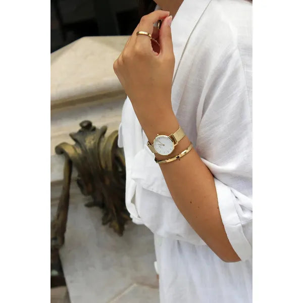 Daniel Wellington női óra DW00100350 Petite Evergold 28 mm, arany, fehér számlap