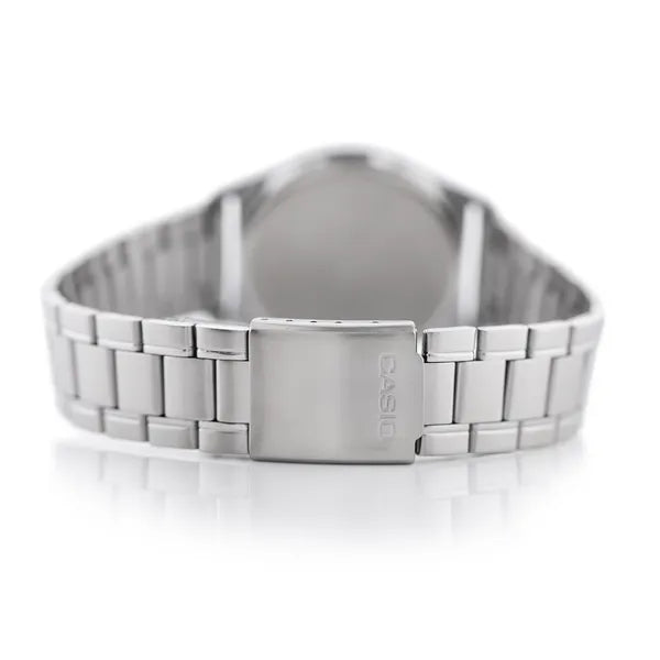 Casio MTP-V006D-7B2 férfi karóra, acél szíj, fehér számlap, dátum, WR30, kvarc
