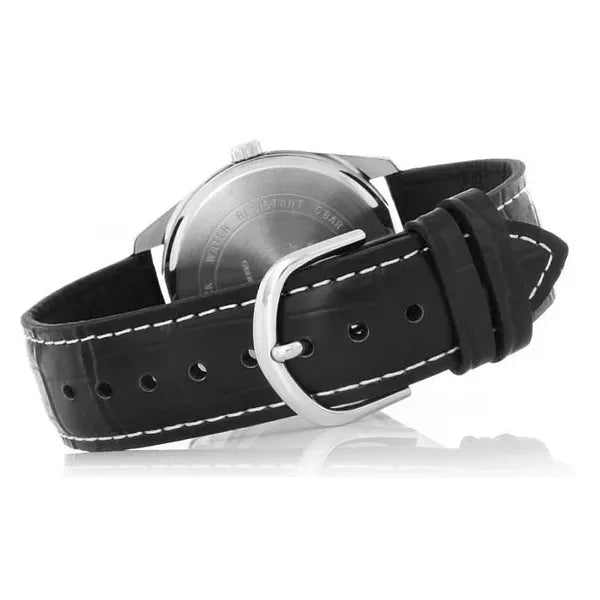 Casio MTP-1302PL-1A férfi karóra, 38 mm, fekete bőr szíj, WR50