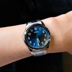 Casio férfi karóra, nemesacél szíj, kék számlap, 40 mm, quartz, WR30