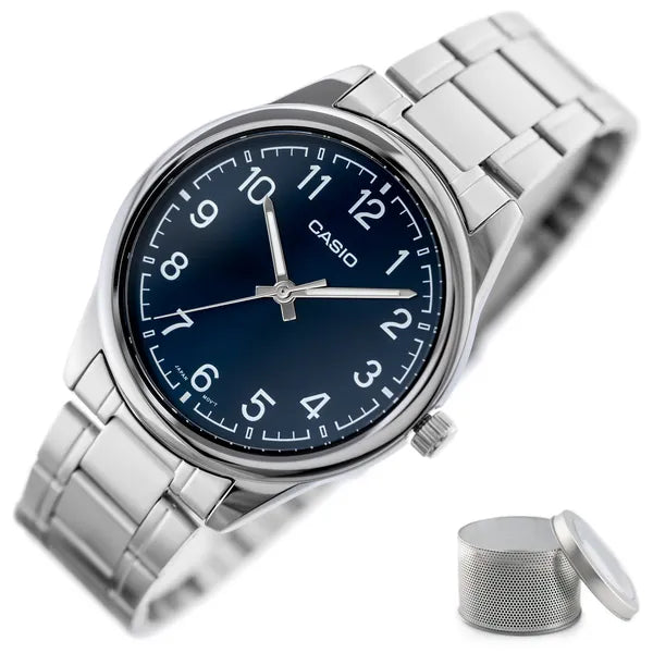 Casio férfi karóra, nemesacél szíj, kék számlap, 40 mm, quartz, WR30