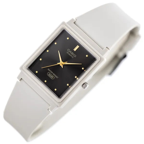 Casio MQ-38UC-8A női karóra, téglalap, bézs, fekete számlap, WR30