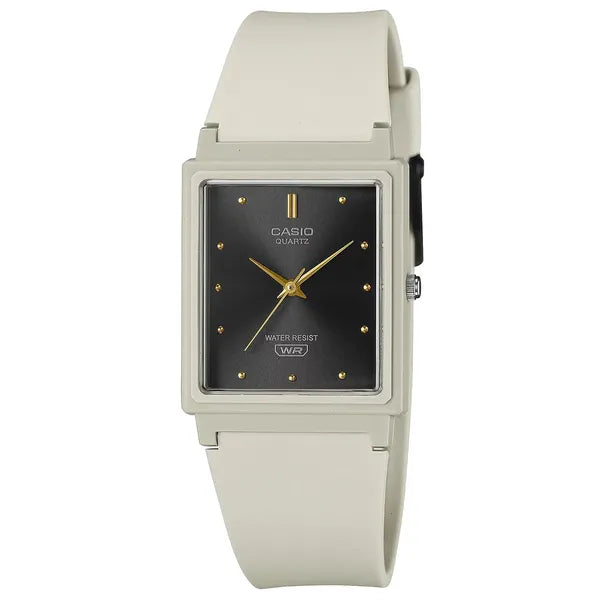 Casio MQ-38UC-8A női karóra, téglalap, bézs, fekete számlap, WR30