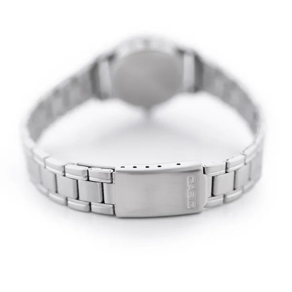 Casio LTP-V006D-1B2 női karóra, rozsdamentes acél, fekete számlap, dátum, WR30