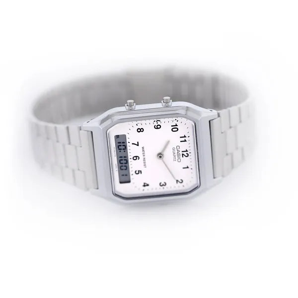 Casio AQ-230A-7B uniszex analóg-digitális óra, ezüst, WR30, dobozzal