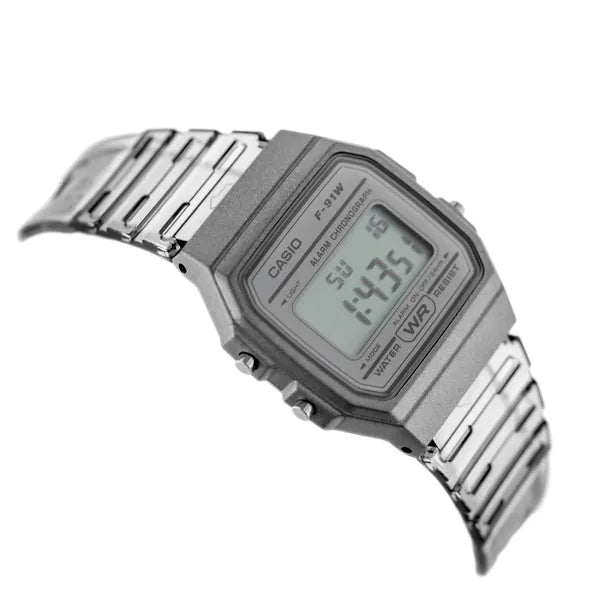 Casio F-91WS-8DF uniszex digitális karóra, átlátszó szürke, WR30