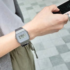 Casio F-91WS-8DF uniszex digitális karóra, átlátszó szürke, WR30