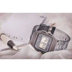 Casio F-91WS-8DF uniszex digitális karóra, átlátszó szürke, WR30