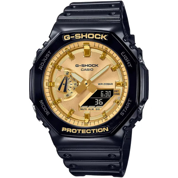 Casio G-Shock GA-2100GB-1AER karóra, fekete-arany, WR 200M, analóg-digitális