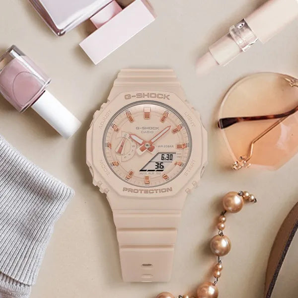 Casio G-Shock GMA-S2100-4AER női analóg-digitális óra, rózsaszín, WR200