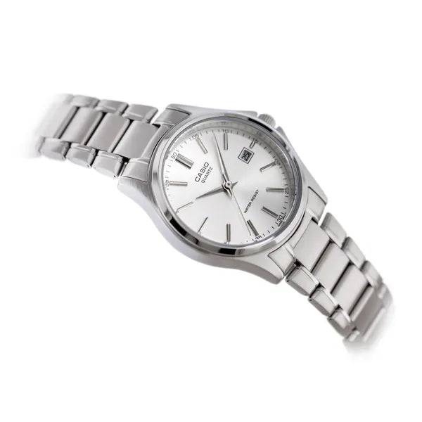 Casio LTP-1183A-7A női karóra, 28 mm, ezüst, nemesacél, kvarc, dátum, WR50