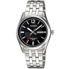 Casio LTP-1335D-1A női karóra, kvarc, acél szíj, fekete számlap, WR50, doboz