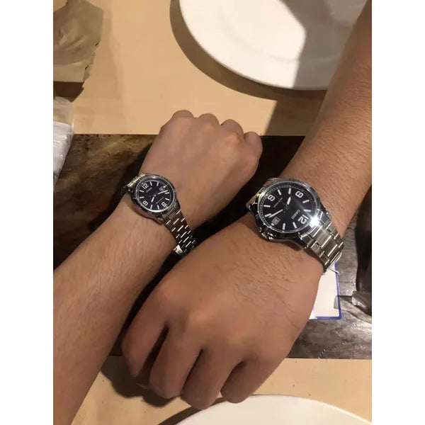 Casio LTP-V004D-1B2 női óra, rozsdamentes acél, fekete, dátum, WR30, 35 mm