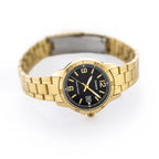 Casio LTP-V004G-1B női karóra, arany acél, fekete számlap, dátum, WR30