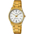 Casio LTP-V005G-7B női karóra arany acél, fehér számlap, WR30 28 mm