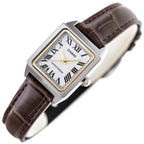 Casio LTP-V007L-7B2 női karóra, ezüst téglalap tok 31mm, bőr szíj, fehér számlap