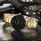 Casio LTP-VT01G-1B női karóra, arany acél, fekete számlap, 40 mm, WR30