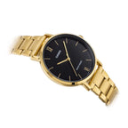 Casio LTP-VT01G-1B női karóra, arany acél, fekete számlap, 40 mm, WR30