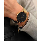 Casio LTP-VT01G-1B női karóra, arany acél, fekete számlap, 40 mm, WR30