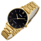 Casio LTP-VT01G-1B női karóra, arany acél, fekete számlap, 40 mm, WR30