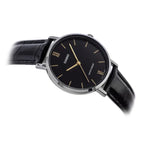 Casio LTP-VT01L-1B női karóra, fekete bőrszíj, ezüst tok, 40 mm, WR30, doboz