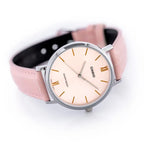 Casio LTP-VT01L-4B női karóra, 34 mm, rózsaszín bőrszíj, rózsaarany számlap