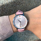 Casio LTP-VT01L-4B női karóra, 34 mm, rózsaszín bőrszíj, rózsaarany számlap