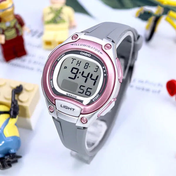 Casio LW-203-8A női digitális karóra, szürke szíj, WR50, LED