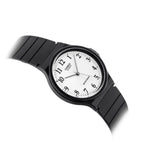 Casio MQ-24-7B3 férfi karóra, kvarc, 35 mm, fehér számlap, WR30, díszdoboz