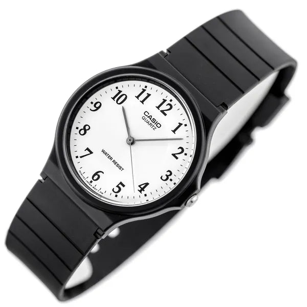 Casio MQ-24-7B3 férfi karóra, kvarc, 35 mm, fehér számlap, WR30, díszdoboz