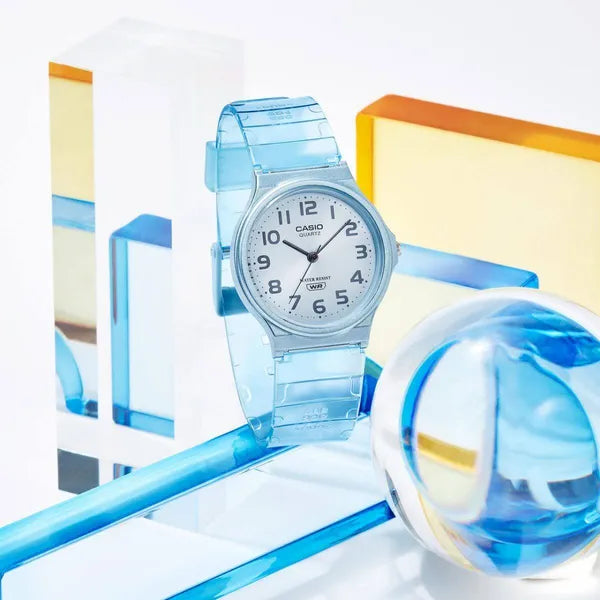 Casio MQ-24S-2BEF női karóra, kék, kvarc, 36 mm, WR30, dobozzal