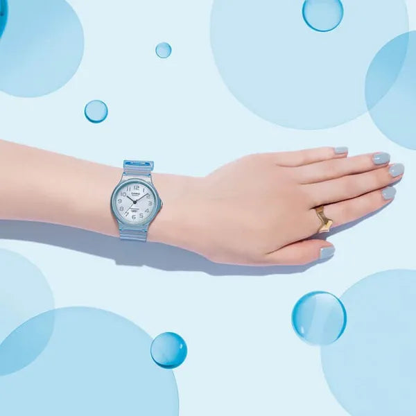 Casio MQ-24S-2BEF női karóra, kék, kvarc, 36 mm, WR30, dobozzal