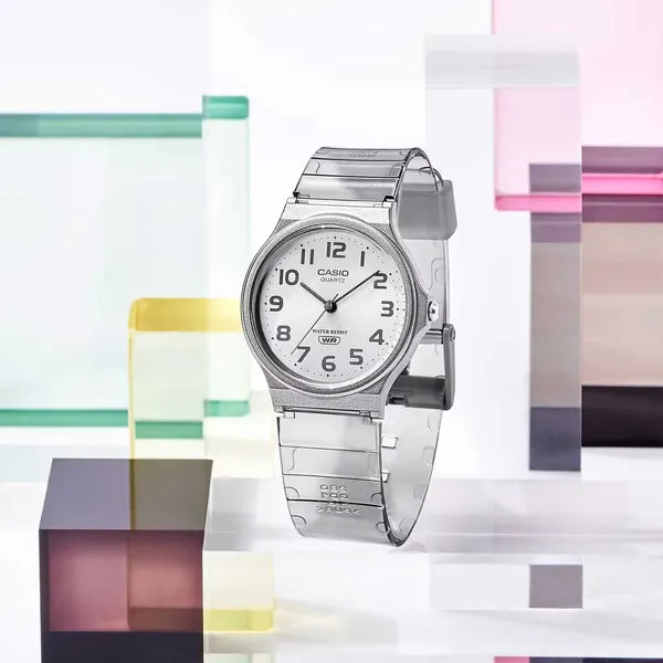 Casio MQ-24S-8BEF női karóra, kvarc, 36 mm, szürke, WR30, díszdoboz