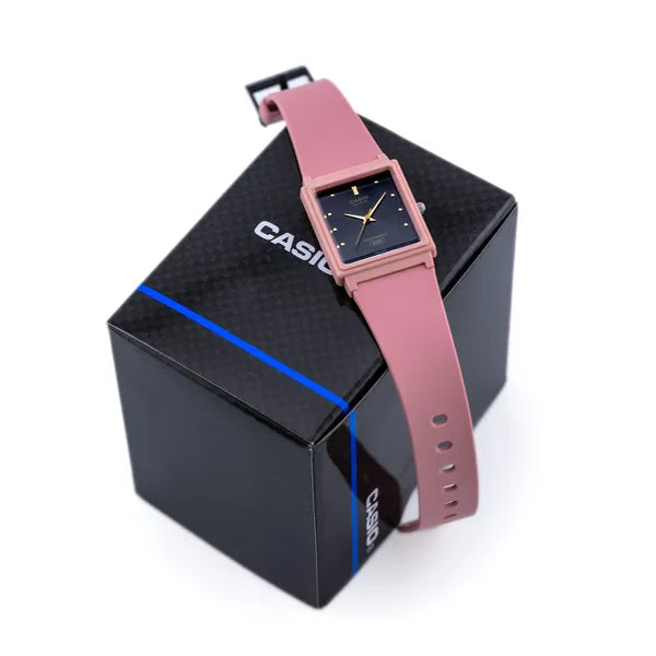 Casio MQ-38UC-4A női karóra, rózsaszín, téglalap, kvarc, WR30, fekete számlap