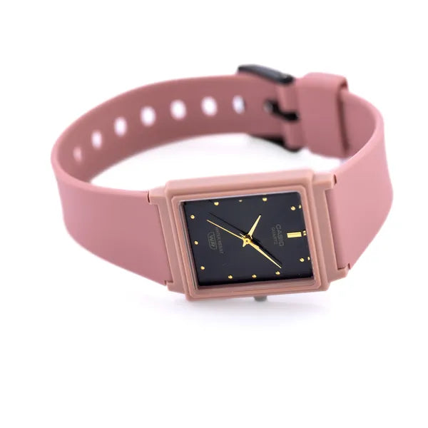 Casio MQ-38UC-4A női karóra, rózsaszín, téglalap, kvarc, WR30, fekete számlap
