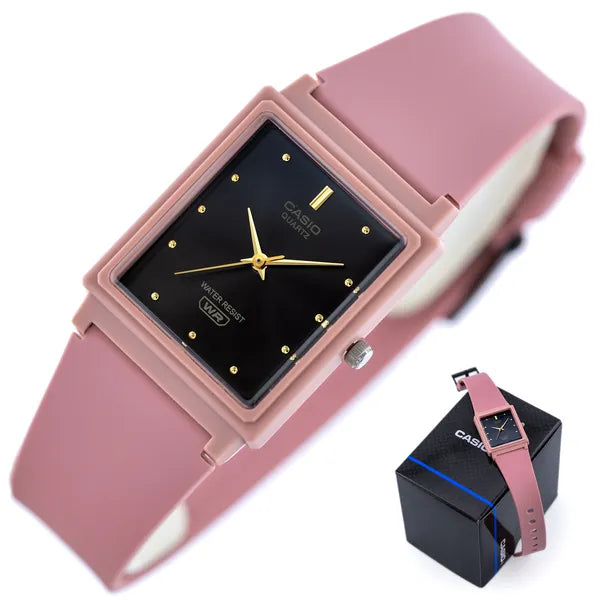 Casio MQ-38UC-4A női karóra, rózsaszín, téglalap, kvarc, WR30, fekete számlap