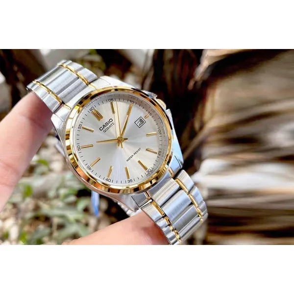 Casio MTP-1183G-7A férfi karóra, két tónusú nemesacél, 39 mm, dátum, WR30