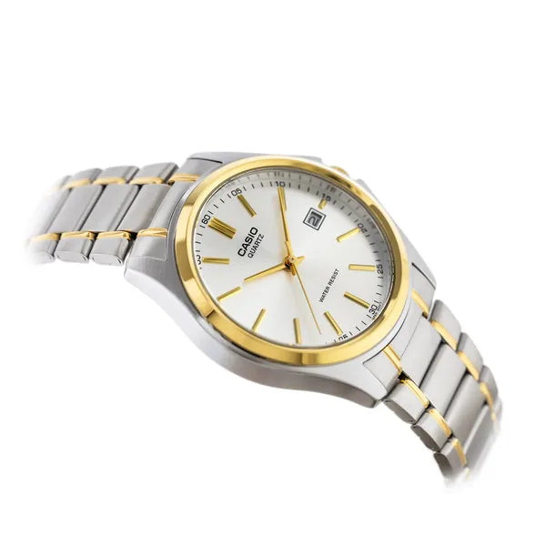 Casio MTP-1183G-7A férfi karóra, két tónusú nemesacél, 39 mm, dátum, WR30